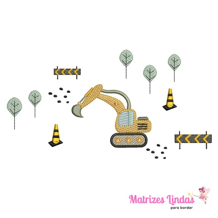 matriz de bordado Cenario Escavadeira para bordar ML
