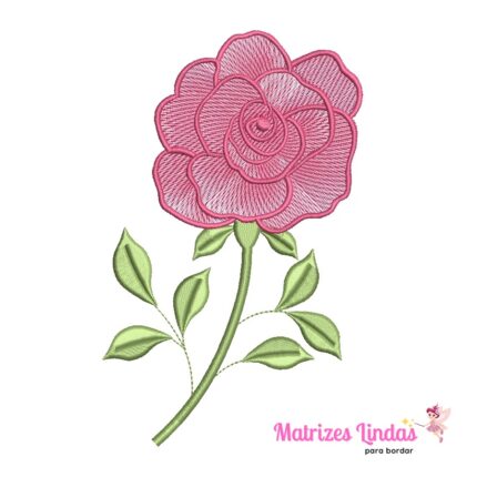 Matriz de Bordado – Flor Rosa 02
