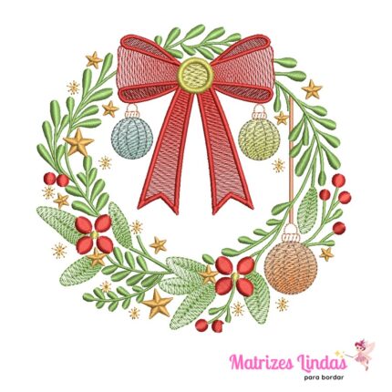 matriz de bordado Guirlanda de Natal para bordar ML