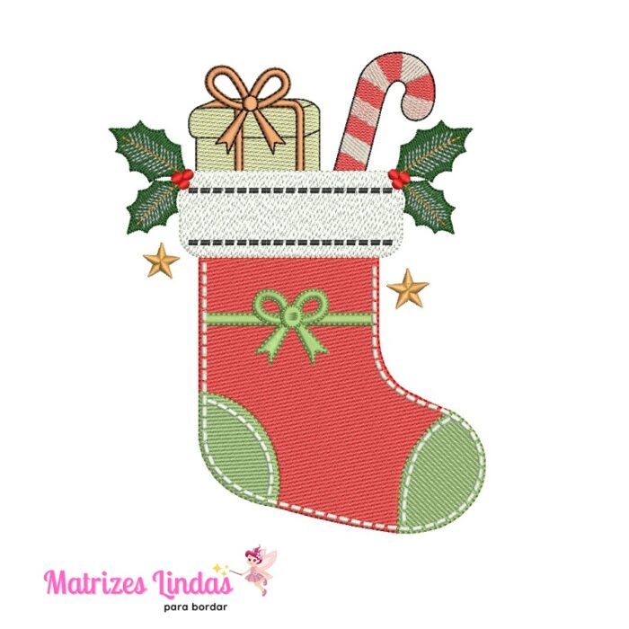 matriz de bordado Meia de Natal para bordar ML