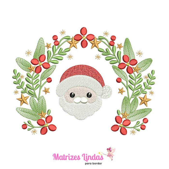 matriz de bordado Moldura Papai Noel para bordar ML