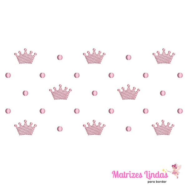 matriz de bordado Poá com Coroa para menina paar bordar ML
