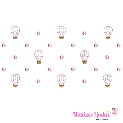 matriz de bordado Poá com balão para menina para bordar ML