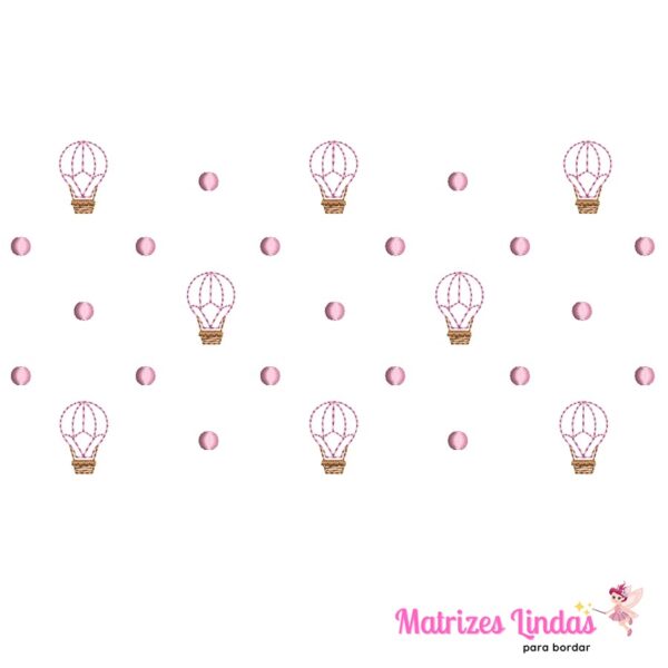 matriz de bordado Poá com balão para menina para bordar ML