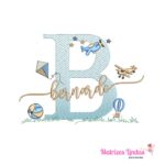 matriz de bordado nome Bernardo sobreposto brinquedos para bordar ML