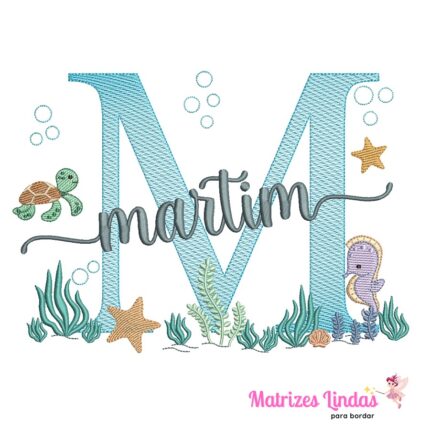 Matriz de Bordado – Nome Martim Fundo do Mar 03