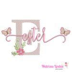 Matriz de Bordado Nome Ester sobreposto para bordar ML