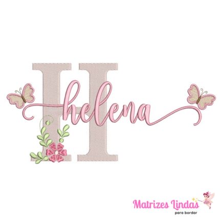 Matriz de Bordado Nome Helena sobreposto para bordar ML