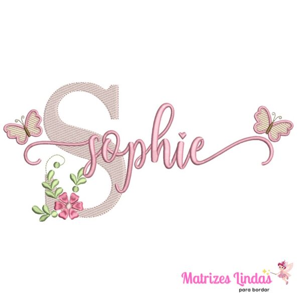 Matriz de Bordado Nome Sophie sobreposto para bordar ML