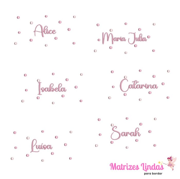 Matriz de Bordado – 200 Nomes de Menina com Poá