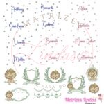 Matriz de bordado Coleção Nomes Poá Menino e Menina e Coleção Leãozinho rei para bordar ML