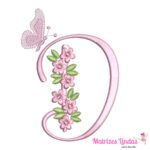 Matriz de bordado Letra D alfabeto Florzinhas para bordar ML