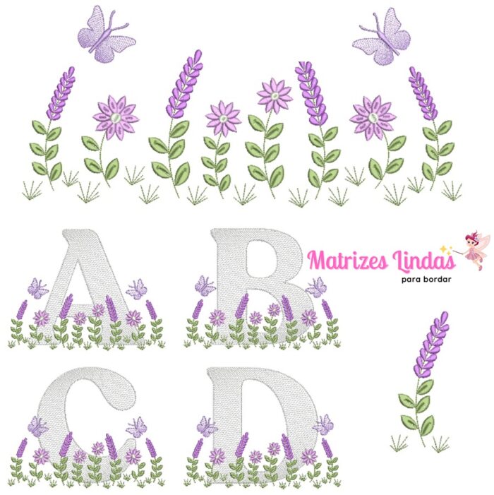 Matriz de Bordado – Coleção Jardim Flores e Alfabeto de A a Z