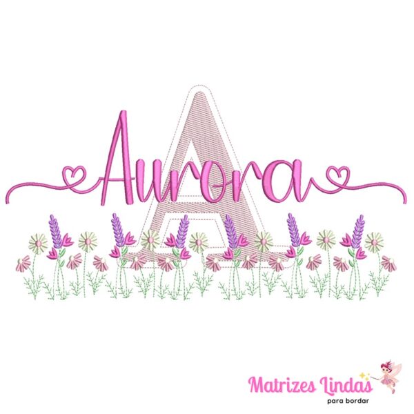 Matriz de Bordado Nome Aurora para bordar ML