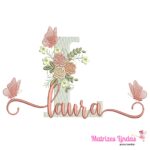 Matriz de Bordado Nome Laura para bordar ML