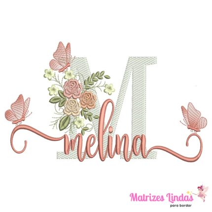 Matriz de Bordado – Nome Melina 02
