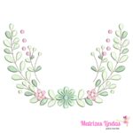 Matriz de Bordado Raminho com flores para bordar ML
