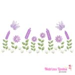 Matriz de Bordado jardim flores lavanda para bordar ML