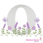Matriz de Bordado letra O Alfabeto jardim para bordar ML