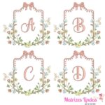 Matriz de Bordado Alfabeto moldura flores para bordar ML
