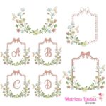 Matriz de Bordado Coleção moldura flores para bordar ML