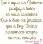 Matriz de Bordado Frase de Batismo para bordar ML