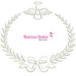 Matriz de Bordado Moldura Anjo com Lacinho para bordar ML