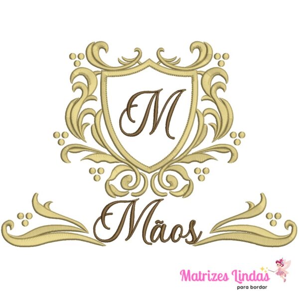 Matriz de Bordado Moldura Arabesco Mãos para bordar ML