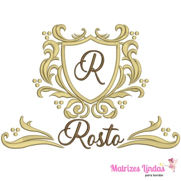 Matriz de Bordado Moldura Arabesco Rosto para bordar ML