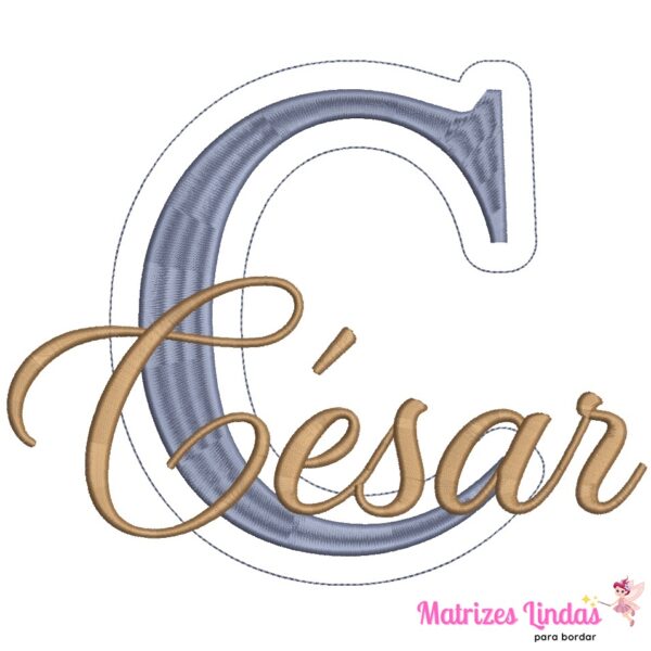 Matriz de Bordado Nome César para bordar ML