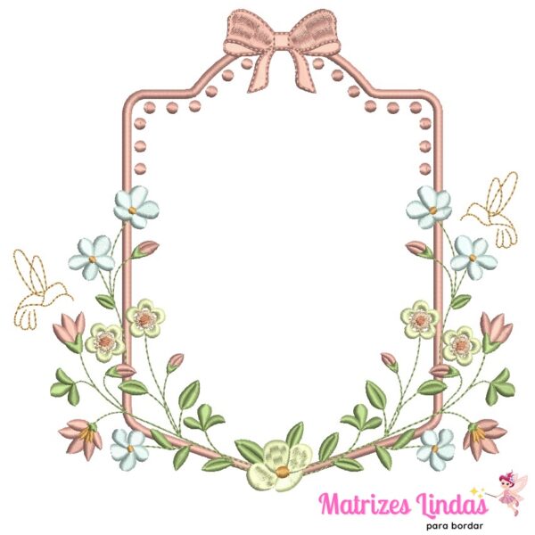 Matriz de Bordado moldura flores para bordar ML