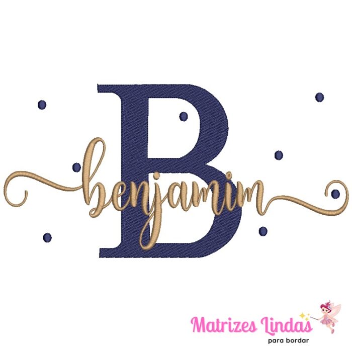 Matriz de Bordado – Nome Benjamim com poá 02