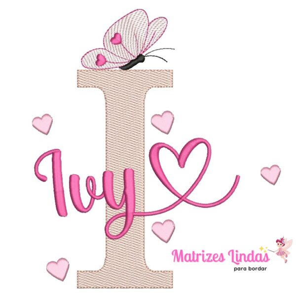 Matriz de Bordado nome Ivy para bordar ML