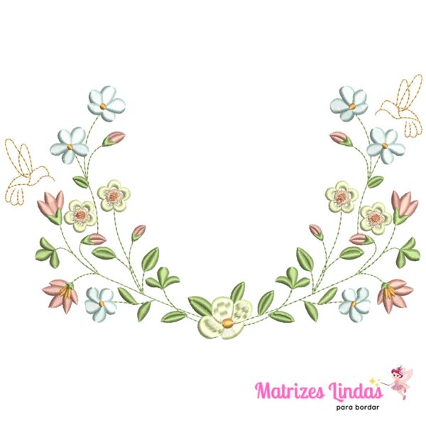 Matriz de Bordado raminho flores para bordar ML