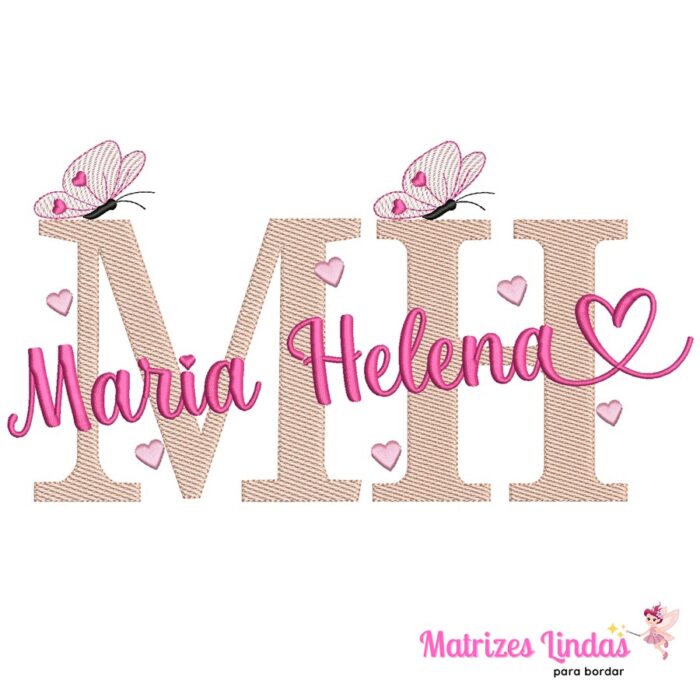 Matriz de Bordado – Nome Maria Helena 02