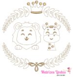 Matriz de Bordado Arabesco Animais contorno para bordar ML