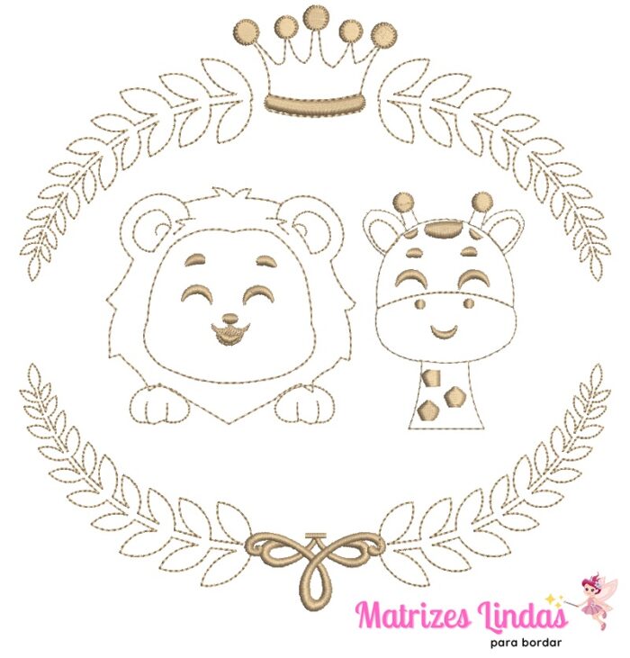 Matriz de Bordado Arabesco Animais contorno para bordar ML