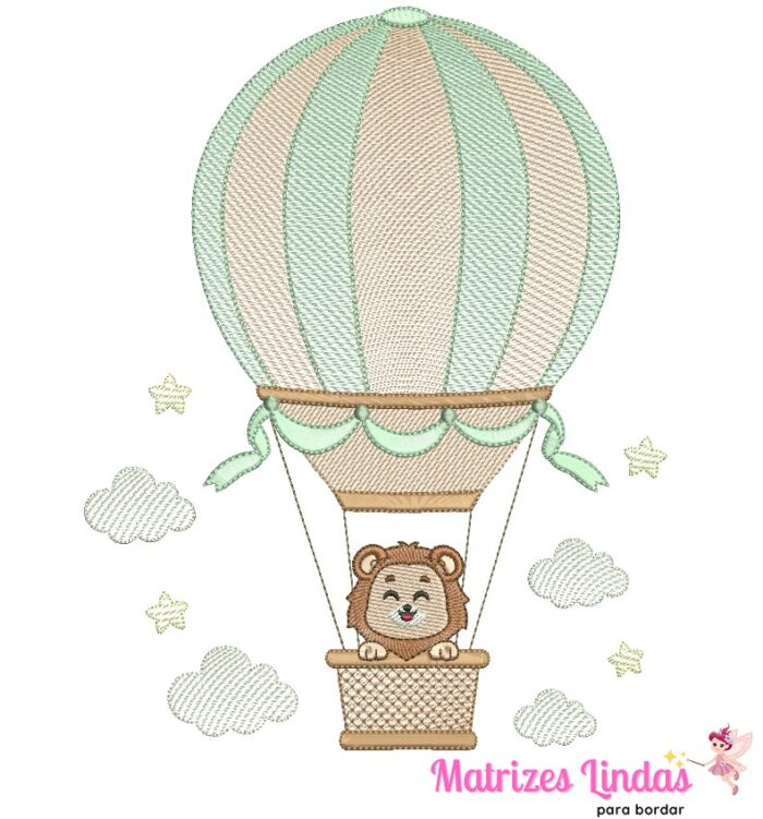 Matriz de Bordado Balão Leãozinho para bordar ML