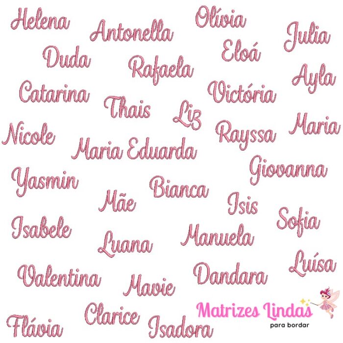 Matriz de Bordado Coleção Nomes Femininos em letra cursiva para bordar ML