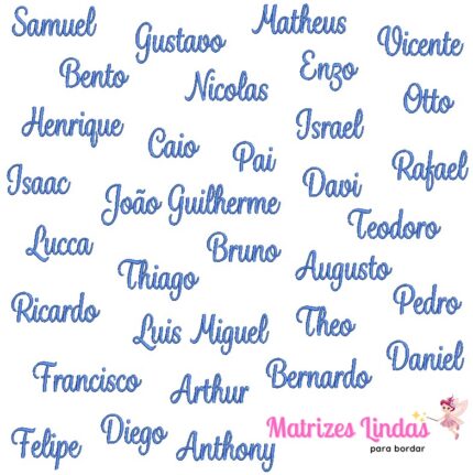 Matriz de Bordado – Coleção 250 Nomes Masculinos em Letra Cursiva