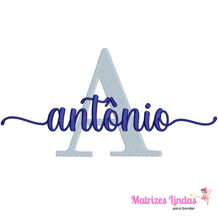 Matriz de Bordado – Nome Antônio sobreposto