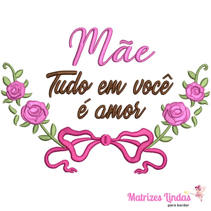 Matriz de Bordado – Dia das Mães com Moldura Floral