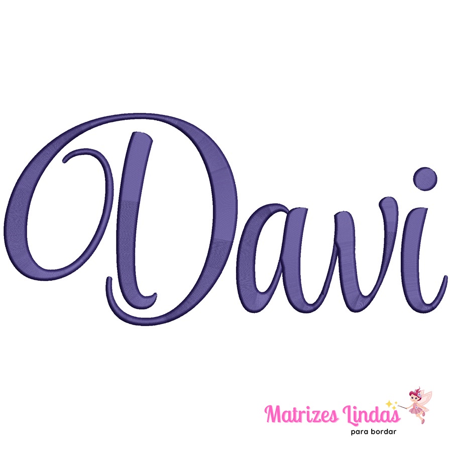 Matriz de Bordado nome Davi em Letra Cursiva para bordar ML