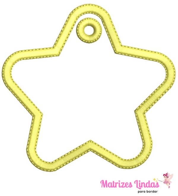 Matriz de bordado chaveiro estrela para bordar ML