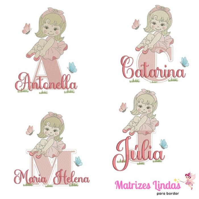 Matriz de Bordado – Coleção 100 Nomes Bailarina 02
