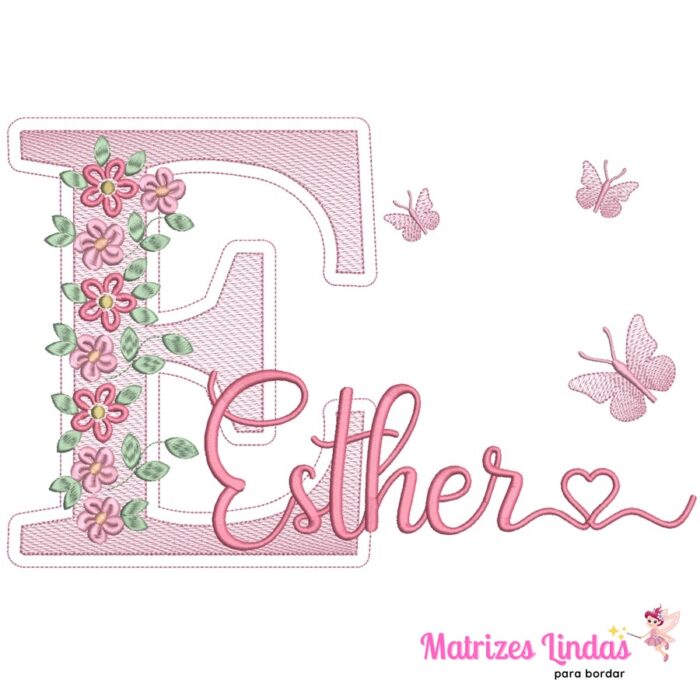 matriz de bordado nome esther para bordar ML