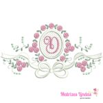 matriz de bordado raminho flores Laço Letra D para bordar ML
