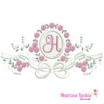 matriz de bordado raminho flores Laço Letra H para bordar ML