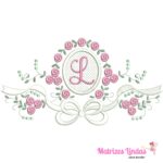 matriz de bordado raminho flores Laço Letra L para bordar ML