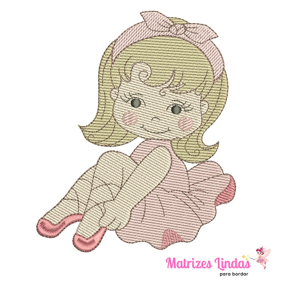 Matriz de Bordado Bailarina sentada para bordar ML
